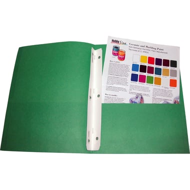 Oxford 2-Pocket Report Cover, Letter Size, Double-Tang Fasteners with Clasp, Paper, Green