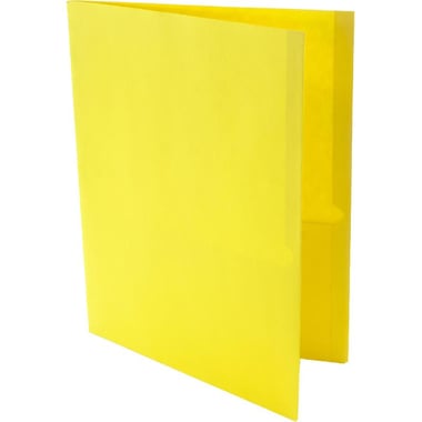 Oxford 2-Pocket Report Cover, Letter Size, Double-Tang Fasteners with Clasp, Paper, Yellow