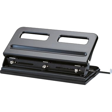 KW-triO Heavy Duty Puncher, Adjustable 3 Holes, up to 40 Sheets of 80 gsm;45 Sheets of 70 gsm, Black