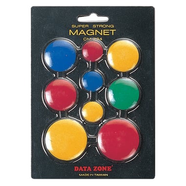 Data Zone Magnetic Signal, Round, 2 cm;3 cm;4 cm, Black;Blue;Green;Red;White;Yellow