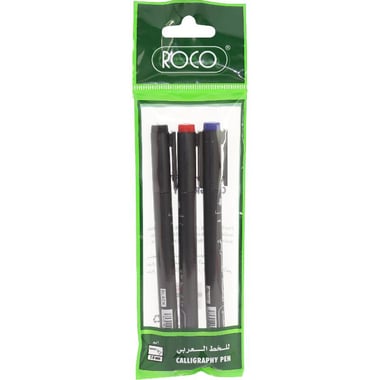 Roco Calligraphy Pen, Chisel, 2 mm, Black;Blue;Red
