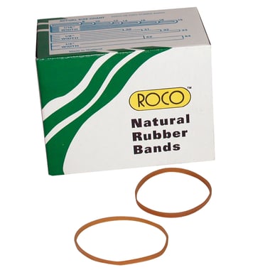 Roco Natural Rubber Bands, #33 Size, .25 lb ( .11 kg ), Brown