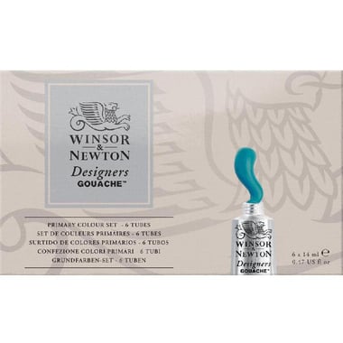 Winsor & Newton Designers Primary Colour Set Gouache Color, 6 Colors 14.00 ml ( .49 oz )