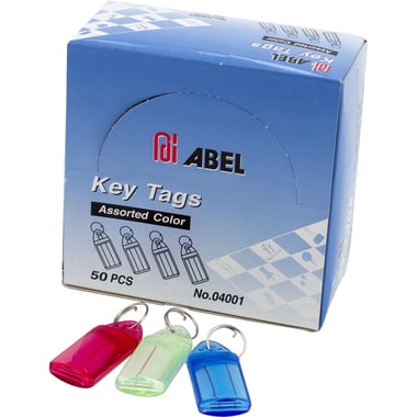 Abel Key Tags, Plastic, Assorted Color