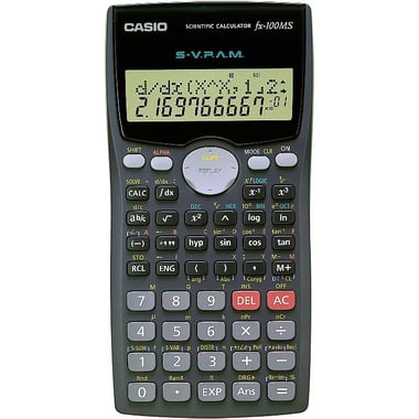 Casio fx-100MS Scientific Calculator, 12 Digit, 2 Line Dot Matrix (5 X 6 Dots), Black/Grey