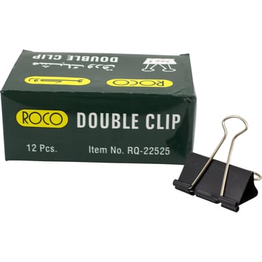 Roco Binder Clips, 2.00 in ( 5.08 cm ), Paint Coated, Black