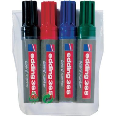 Edding 365 Whiteboard Marker, 2 - 7 mm Chisel Tip, Black;Blue;Green;Red