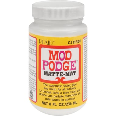 Plaid MOD PODGE Matte-Mat, Water-base Sealer, Glue and Finish, Clear Matte, 8.00 oz ( 227.30 ml ),