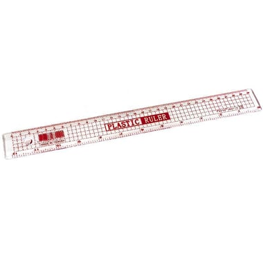 Ruler, Straight Edge, 12" (30 cm), Plastic