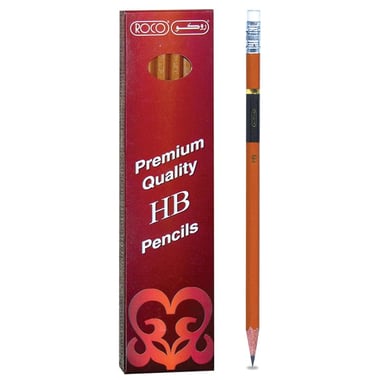 Roco Premium Natural Pencil Set, 2HB, Medium, 12 Pieces