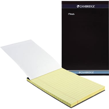 Cambridge Premium Writing Pad, A5, 140 Pages, Legal Ruled, Canary Yellow