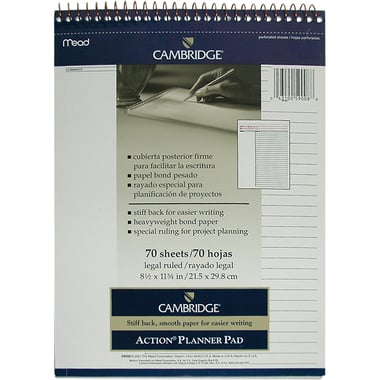 Cambridge "Action Planner" Planning Pad, A4, White