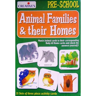 كرياتيفز لما قبل المدرسة Animal Families & Their Homes مجموعة أنشطة تعليمية، انجليزي، 3 سنوات فأكثر
