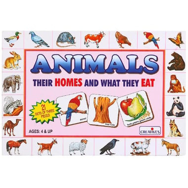 Creatives Animals: Their Homes & What They Eat Educational Activity Set, English, 4 Years and Above
