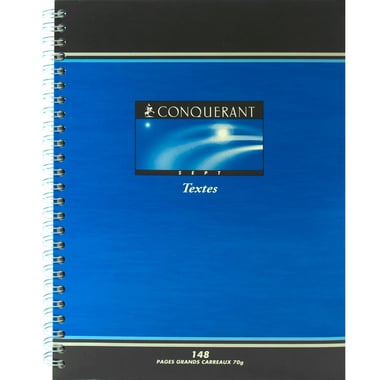 Conquerant Textes Notebook, 17 X 22 cm, 148 Pages (74 Sheets), Square Ruled (French)
