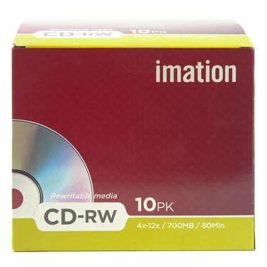 Imation CD-RW, 700 MB, 10X (Write)/4X (Rewrite), 10 CD/Pack