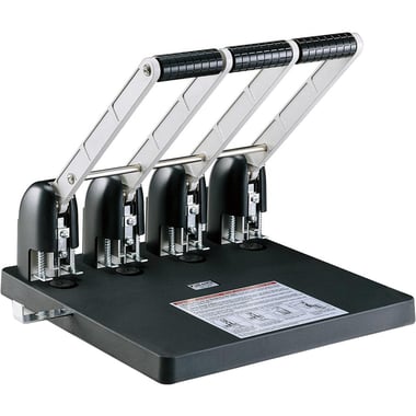 KW-triO 954 Heavy Duty Puncher, 4 Holes, up to 150 Sheets of 80 gsm;170 Sheets of 70 gsm, Black