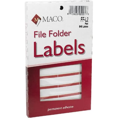 Maco Multipurpose Labels, A6 - .56" X 3.44", Rectangle, Red, 248 Labels