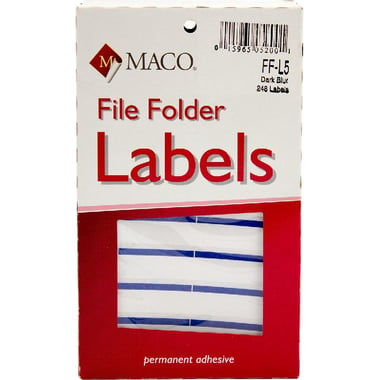 Maco Multipurpose Labels, A6 - 3 1/2" X 19/32", Rectangle, Blue, 248 Labels