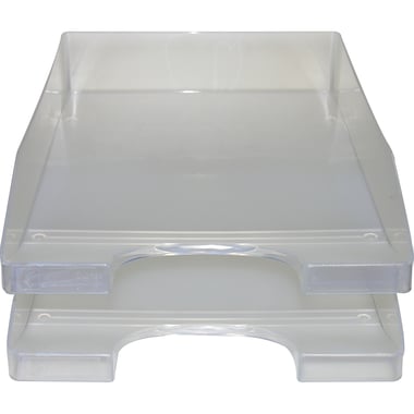 Letter Tray, 2 Tiers, A4, ABS PC Material, Clear