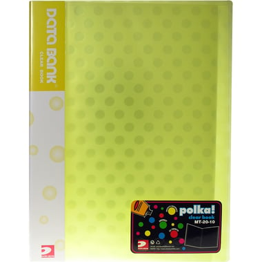 Data Bank Display Book, 20 Pocket, A4, Polypropylene, Assorted Color