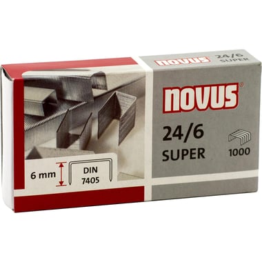 Novus Standard Staples, 24/6 Staple Size, Half Strip