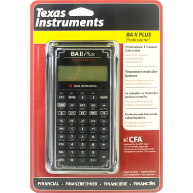 Texas Instruments BA II Plus Professional Financial Calculator, 10 Digit, 1 Line LCD, Black/Silver