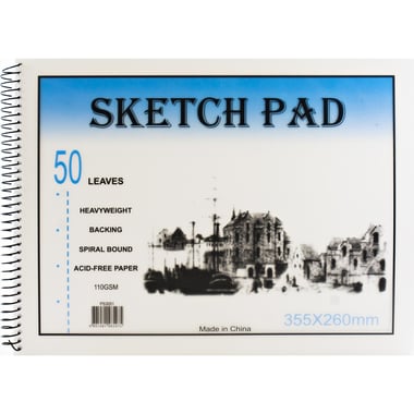 Sketch Pad, White, 35.5 X 26 cm, 50 Sheets