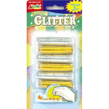 Artrain Glitter (6 Piece/Set) Glitter Art, Gold/Silver