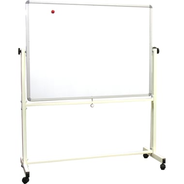 Roco Magnetic Whiteboard, 2 Sides, Rotating Easel with Caster, 180 X 90 cm, Silver/White