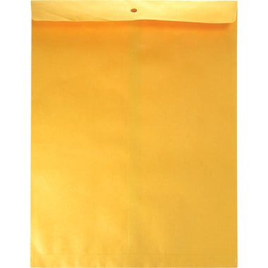 Catalog Envelopes, Kraft Paper/Metal, Clasp/Gum, 12.00 in ( 30.48 cm )X 15.50 in ( 39.37 cm ), Brown