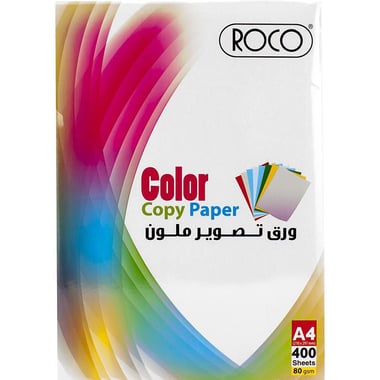 Roco Color Copy Paper, Plain, Pink, A4, 80 gsm, 400 Sheets