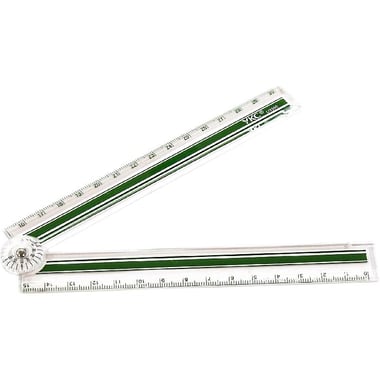 Ruler, Foldable, Straight Edge, with Protractor, 12" (30 cm), Plastic