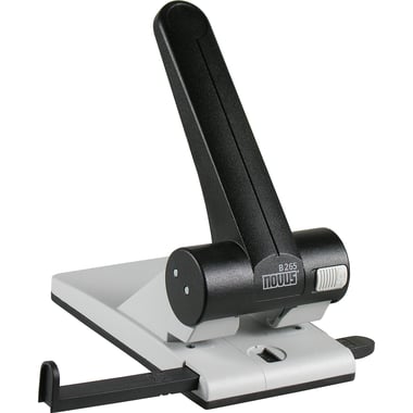 Novus B265 Heavy Duty Puncher, 2 Holes, up to 65 Sheets of 80 gsm;74 Sheets of 70 gsm, Black/Grey