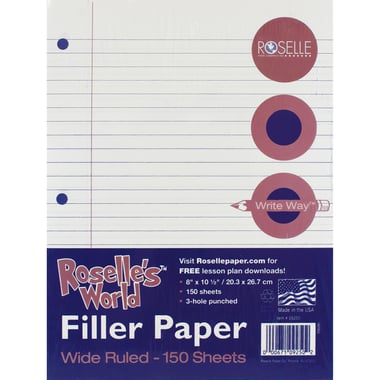 Pacon World Filler Looseleaf Refill Paper, 8" X 10.5", 300 Pages (150 Sheets)
