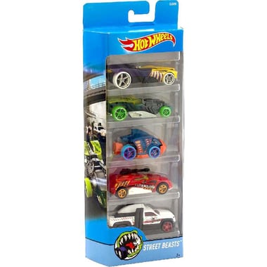 Hot Wheels Street Beasts 5-Pack Cars Die-cast Toy Model, 3 Years and Above