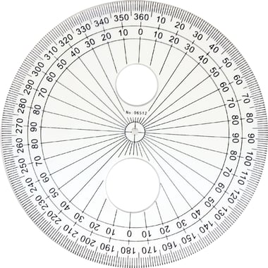 Protractor, Circle, up to 360 Degrees, Acrylic