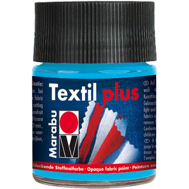 Marabu TEXTIL Plus Water-based Opaque Textile Fabric Painting, Light Blue, 50.00 ml ( 1.76 oz ),
