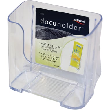 Deflecto DocuHolder Countertop Display Rack, Single Pocket, 1/3 of A4, Clear