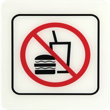 Deflecto Self Adhesive Sign, "No Food and Drinks", Assorted Color