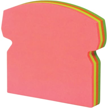 Pronoti Die-Cut Self Stick Notes, Telephone Shape, 100 Notes, Green;Orange;Pink;Yellow