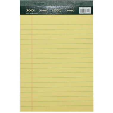 Roco Standard Writing Pad, A5, 80 Pages (40 Sheets), Lined, Yellow