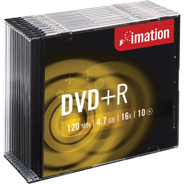 ايميشن DVD+R، سعة 4.7 جيجابايت، 16X، 10 دي في دي داخل حافظة