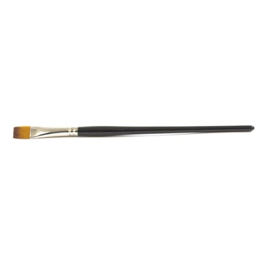 Short Handle Artist Brush, Brown Taklon, Flat, for Watercolor and Acrylic, No.2,