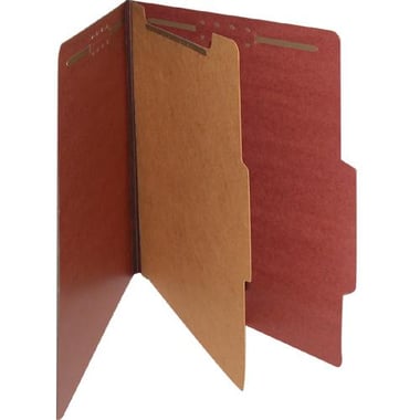 Smead Classification Folder, Letter Size, Single Divider, Folder: 2" Prong, Divider: 1" Twin Prong, Red