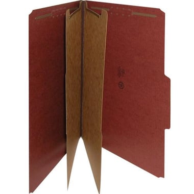 Smead Expanding Folder, Legal Size, Folder: 2" Prong, Divider: 1" Twin Prong, 2 Dividers, Red