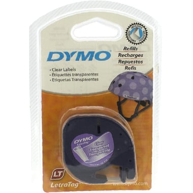 Dymo LetraTag Label Printer Tape, 12 mm X 4 m, Clear