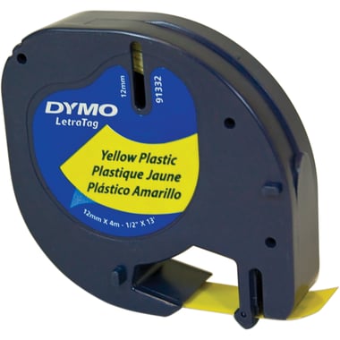 Dymo LetraTag Label Printer Tape, 12 mm X 4 m, Yellow