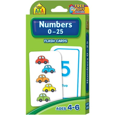 School Zone Numbers 0 - 25 Flash Cards, English