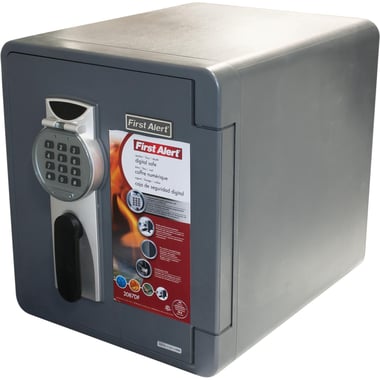 First Alert Digital Lock Safe Vault, 34.90 kg ( 76.94 lb ), 26.62 Liters, Fire Resistant (1 hr), Grey